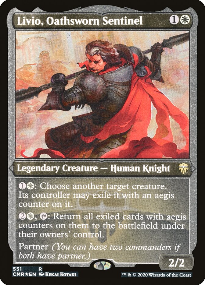 Livio, Oathsworn Sentinel (Etched) [Commander Legends] | Tables and Towers