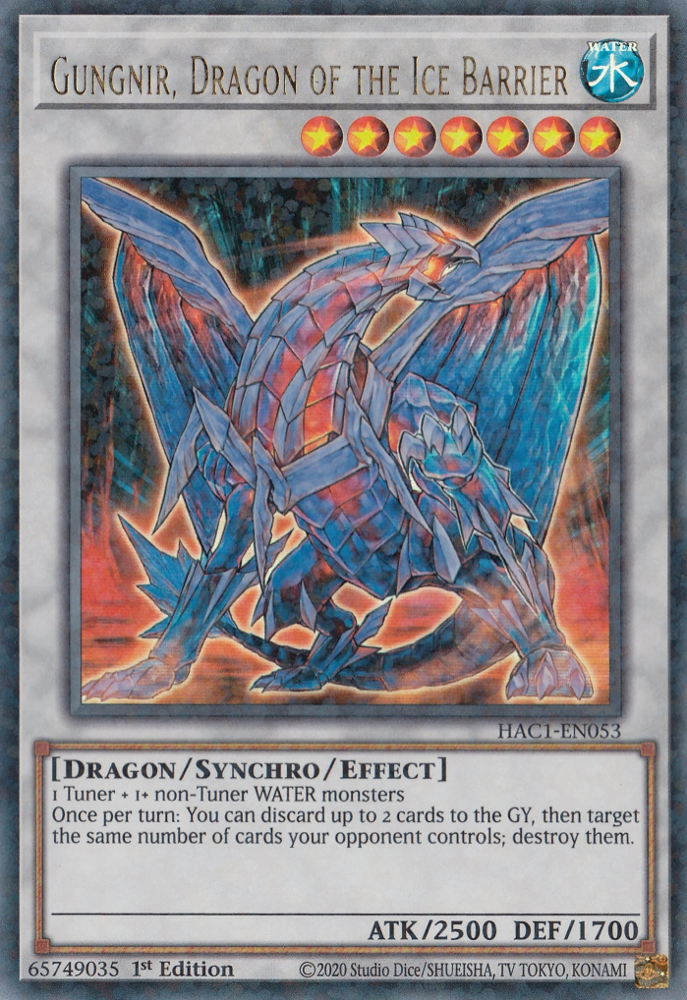 Gungnir, Dragon of the Ice Barrier (Duel Terminal) [HAC1-EN053] Parallel Rare | Tables and Towers