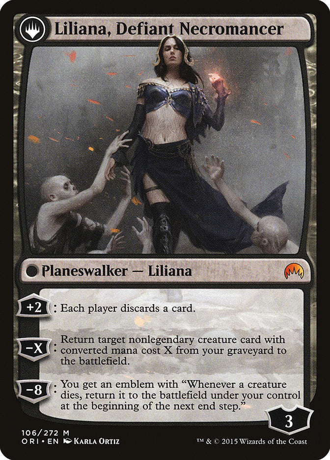 Liliana, Heretical Healer // Liliana, Defiant Necromancer [Magic Origins] | Tables and Towers