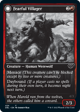 Fearful Villager // Fearsome Werewolf [Innistrad: Double Feature] | Tables and Towers