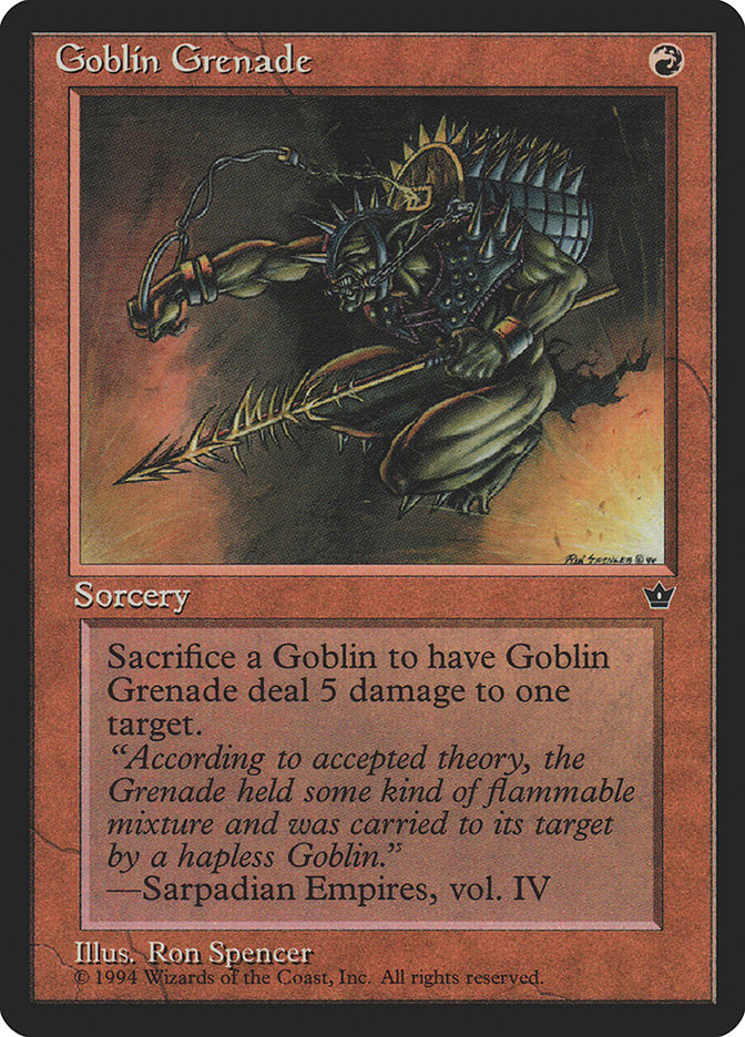 Goblin Grenade (Ron Spencer) [Fallen Empires] | Tables and Towers