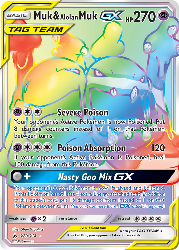 Muk & Alolan Muk GX (220/214) [Sun & Moon: Unbroken Bonds] | Tables and Towers