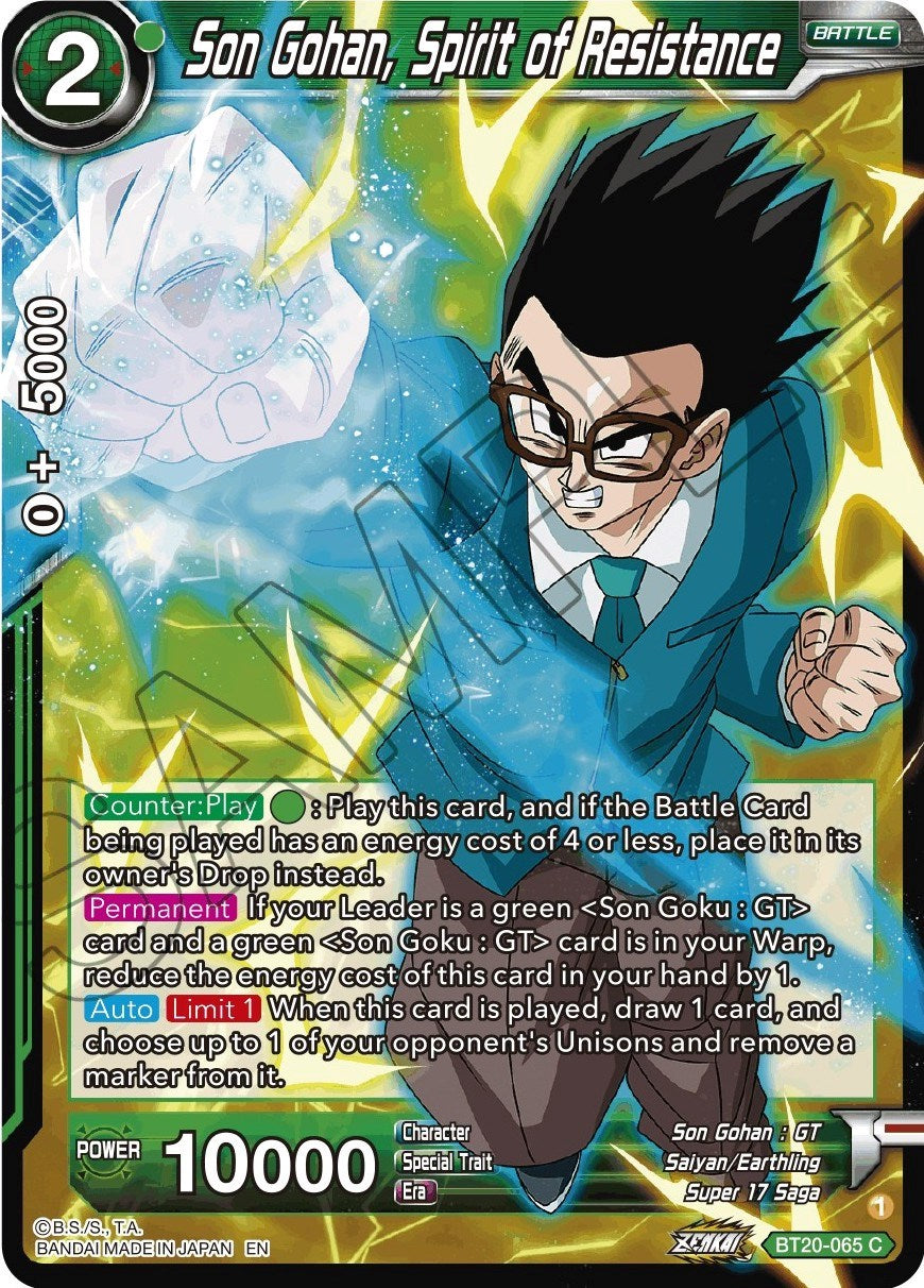 Son Gohan, Spirit of Resistance (BT20-065) [Power Absorbed] | Tables and Towers