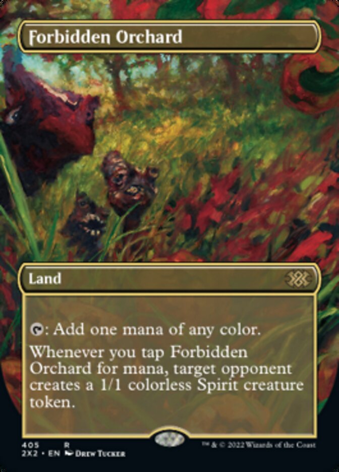 Forbidden Orchard (Borderless Alternate Art) [Double Masters 2022] | Tables and Towers