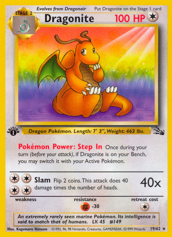 Dragonite (19/62) [Fossil 1st Edition] | Tables and Towers