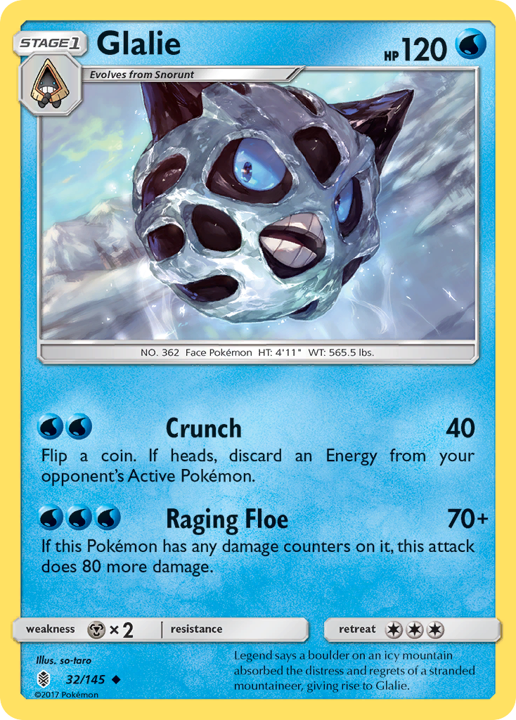 Glalie (32/145) [Sun & Moon: Guardians Rising] | Tables and Towers