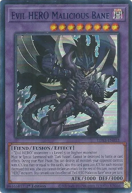 Evil HERO Malicious Bane (Blue) [LDS3-EN033] Ultra Rare | Tables and Towers