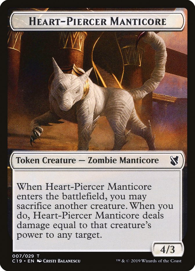 Heart-Piercer Manticore Token [Commander 2019 Tokens] | Tables and Towers