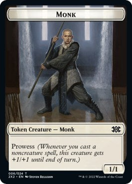 Wrenn and Six Emblem // Monk Double-Sided Token [Double Masters 2022 Tokens] | Tables and Towers