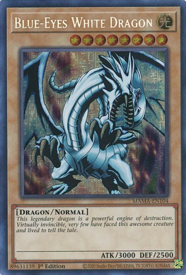 Blue-Eyes White Dragon [MAMA-EN104] Secret Pharaoh's Rare | Tables and Towers