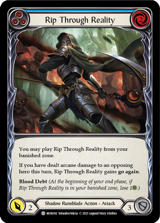 Rip Through Reality (Blue) [MON182-RF] (Monarch)  1st Edition Rainbow Foil | Tables and Towers