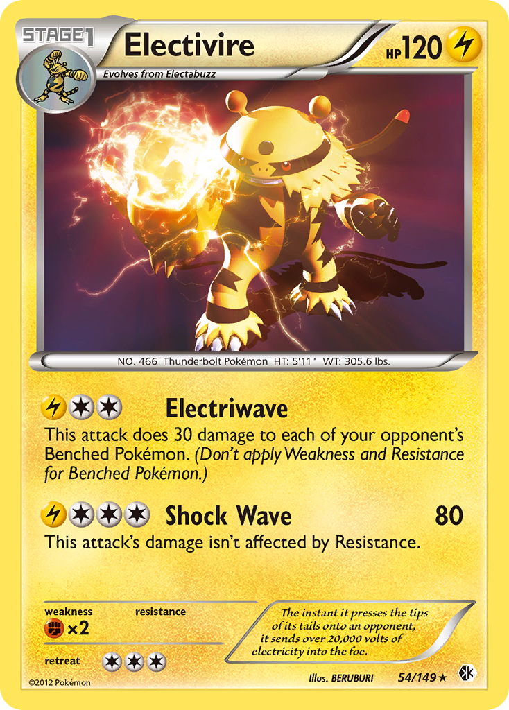 Electivire (54/149) [Black & White: Boundaries Crossed] | Tables and Towers