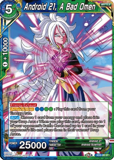 Android 21, A Bad Omen (Reprint) (XD2-08) [Battle Evolution Booster] | Tables and Towers