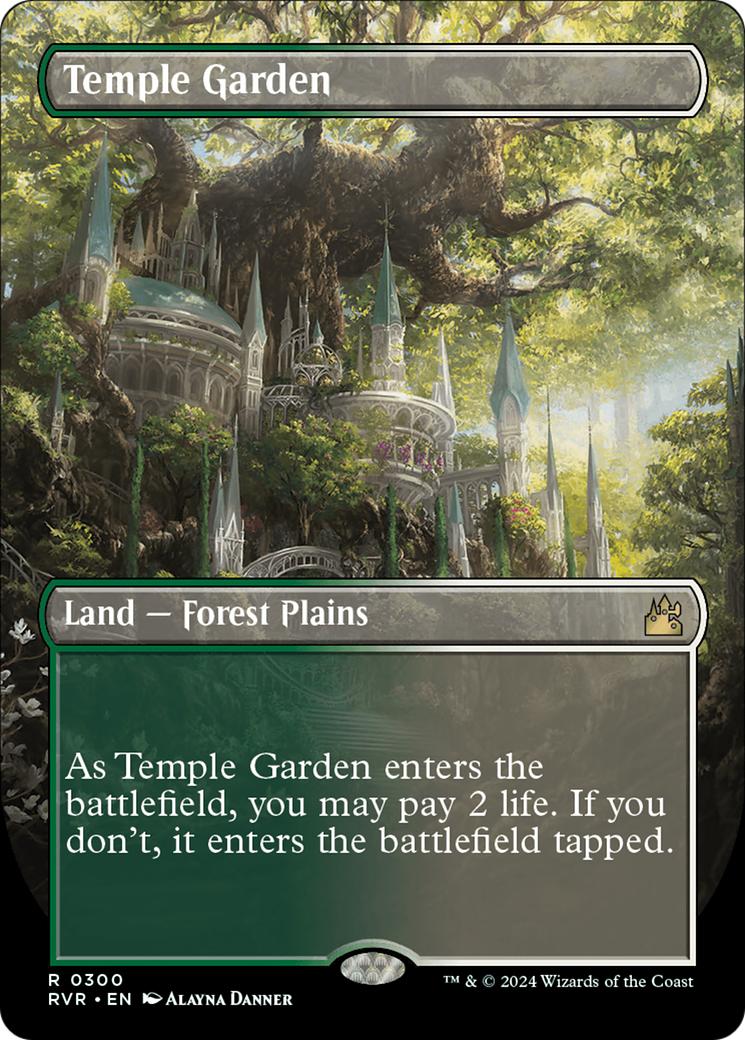 Temple Garden (Borderless) [Ravnica Remastered] | Tables and Towers