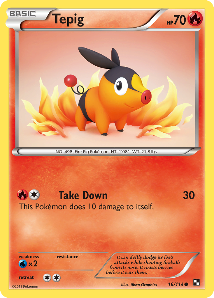 Tepig (16/114) [Black & White: Base Set] | Tables and Towers