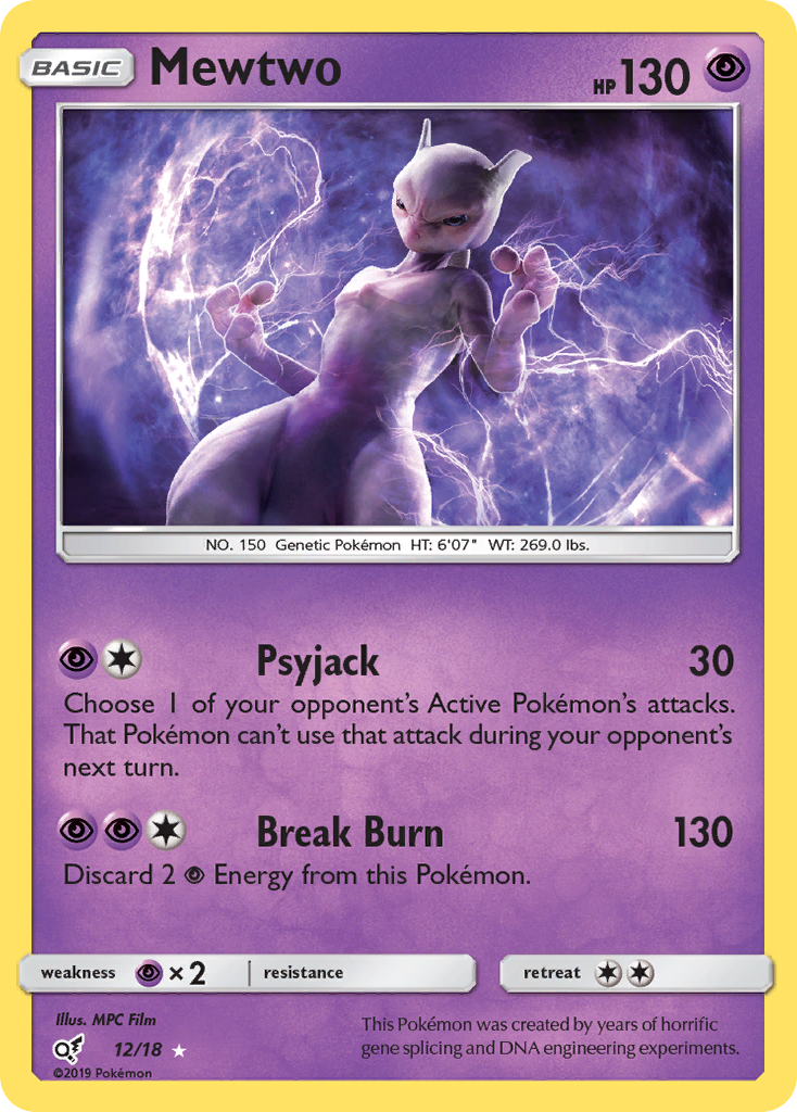 Mewtwo (12/18) [Sun & Moon: Detective Pikachu] | Tables and Towers