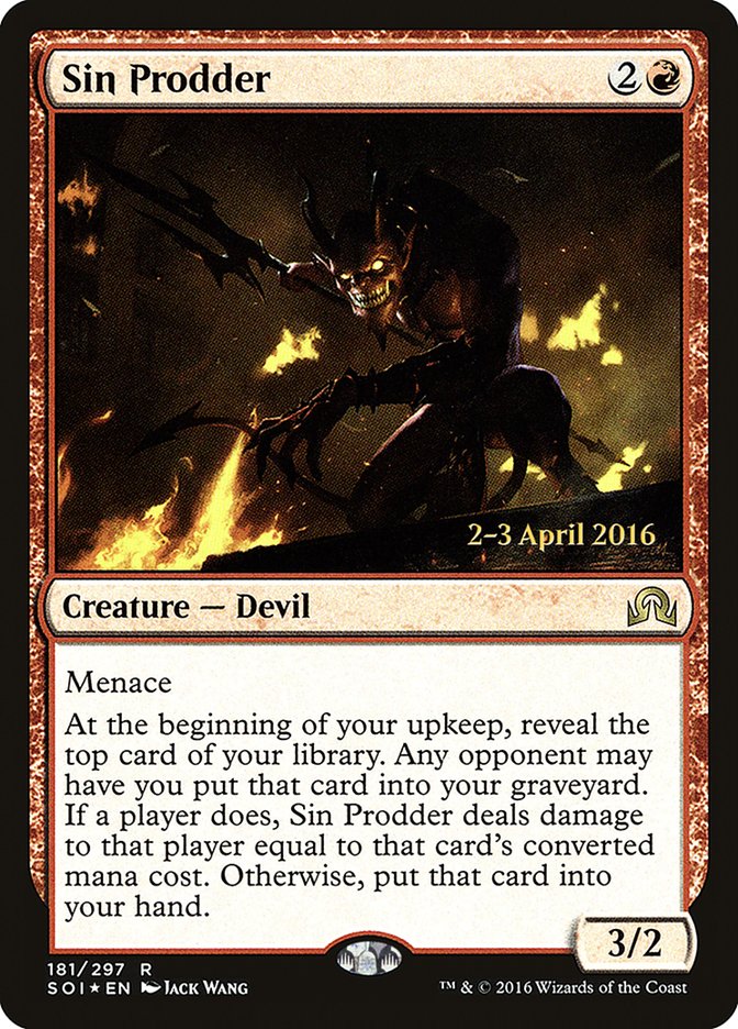 Sin Prodder [Shadows over Innistrad Prerelease Promos] | Tables and Towers