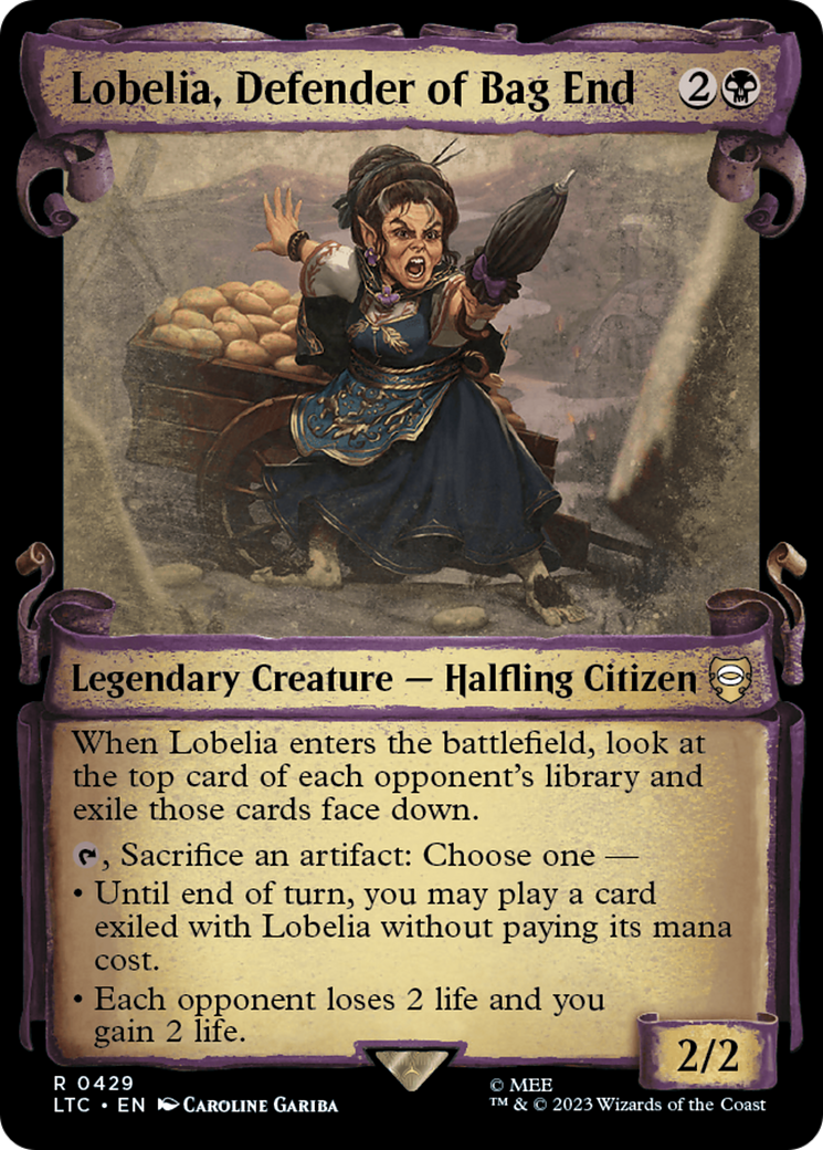 Lobelia, Defender of Bag End [The Lord of the Rings: Tales of Middle-Earth Commander Showcase Scrolls] | Tables and Towers