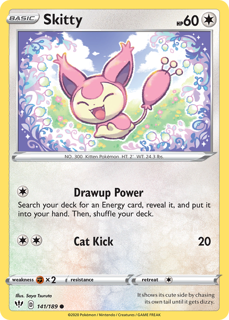 Skitty (141/189) [Sword & Shield: Darkness Ablaze] | Tables and Towers