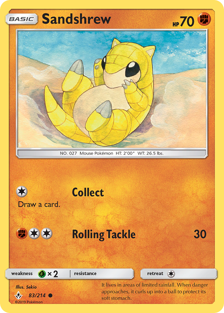 Sandshrew (83/214) [Sun & Moon: Unbroken Bonds] | Tables and Towers