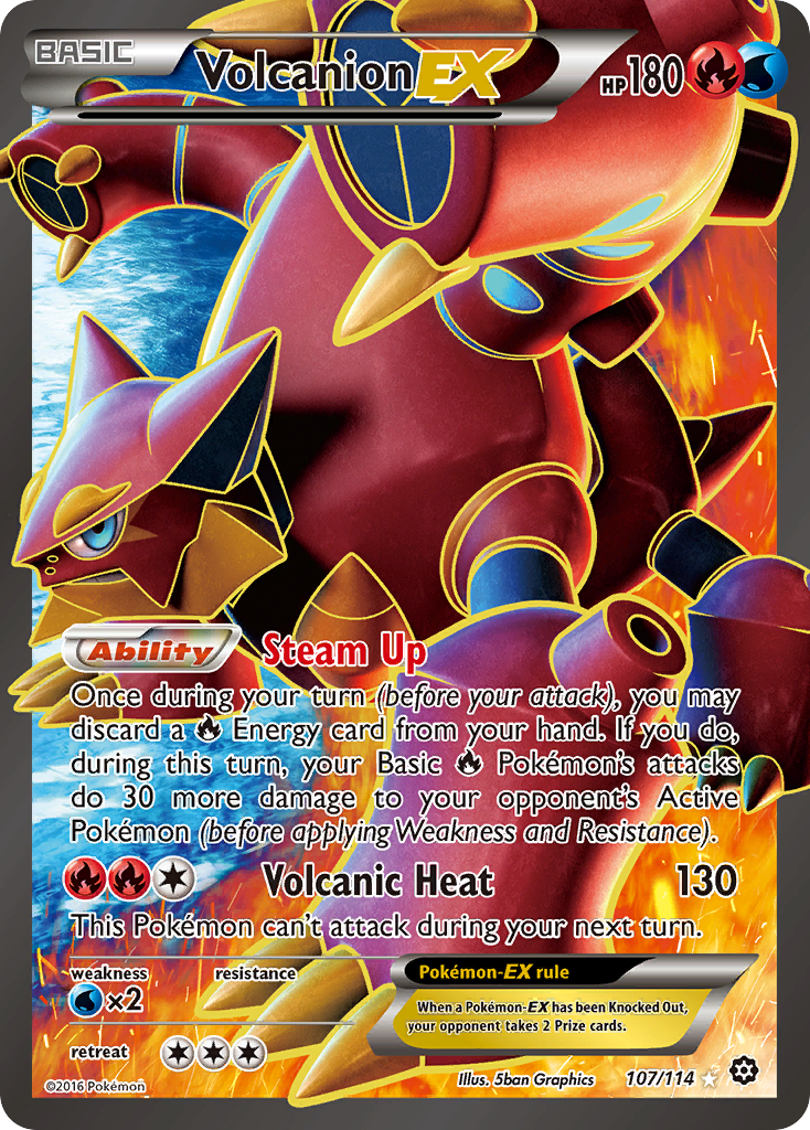 Volcanion EX (107/114) [XY: Steam Siege] | Tables and Towers