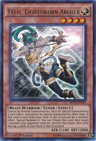 Felis, Lightsworn Archer [MP15-EN123] Ultra Rare | Tables and Towers