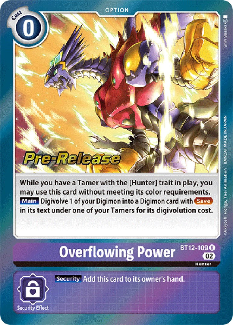 Overflowing Power [BT12-109] [Across Time Pre-Release Cards] | Tables and Towers