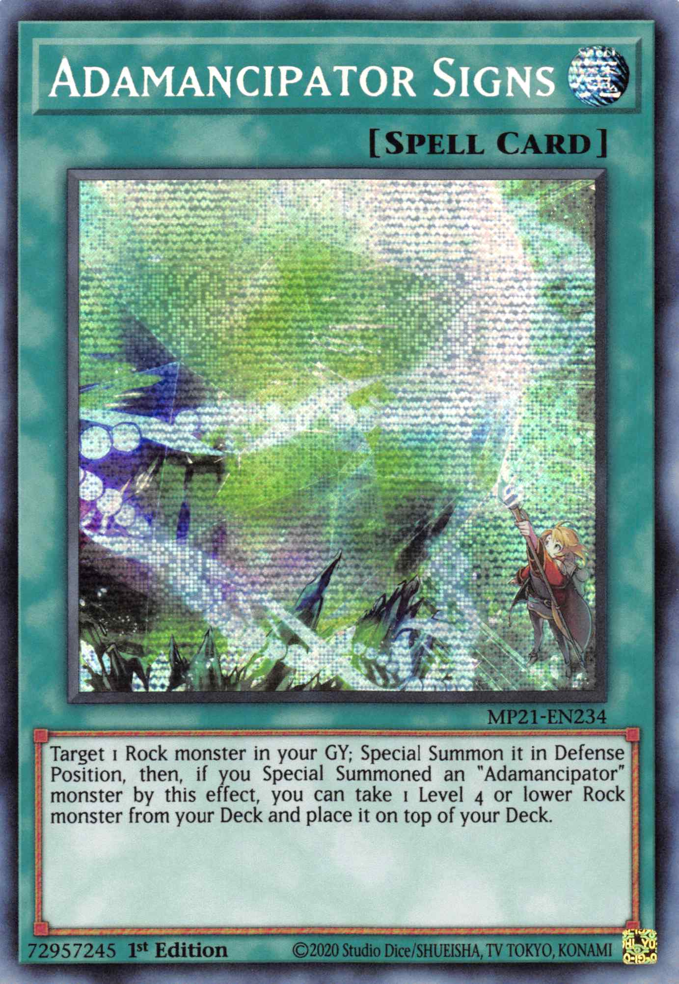 Adamancipator Signs [MP21-EN234] Prismatic Secret Rare | Tables and Towers