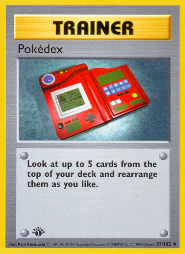 Pokedex (87/102) (Shadowless) [Base Set 1st Edition] | Tables and Towers