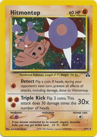 Hitmontop (3/75) [Neo Discovery Unlimited] | Tables and Towers