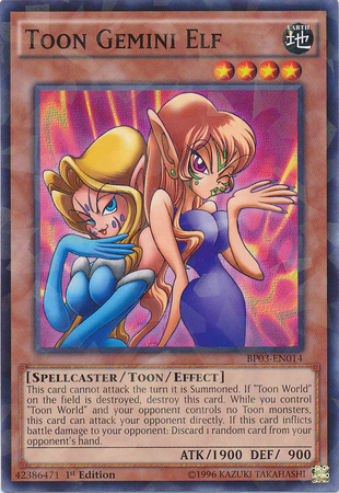 Toon Gemini Elf [BP03-EN014] Shatterfoil Rare | Tables and Towers