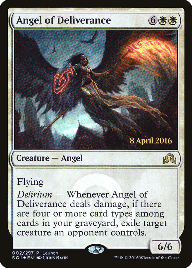 Angel of Deliverance (Launch) [Shadows over Innistrad Promos] | Tables and Towers