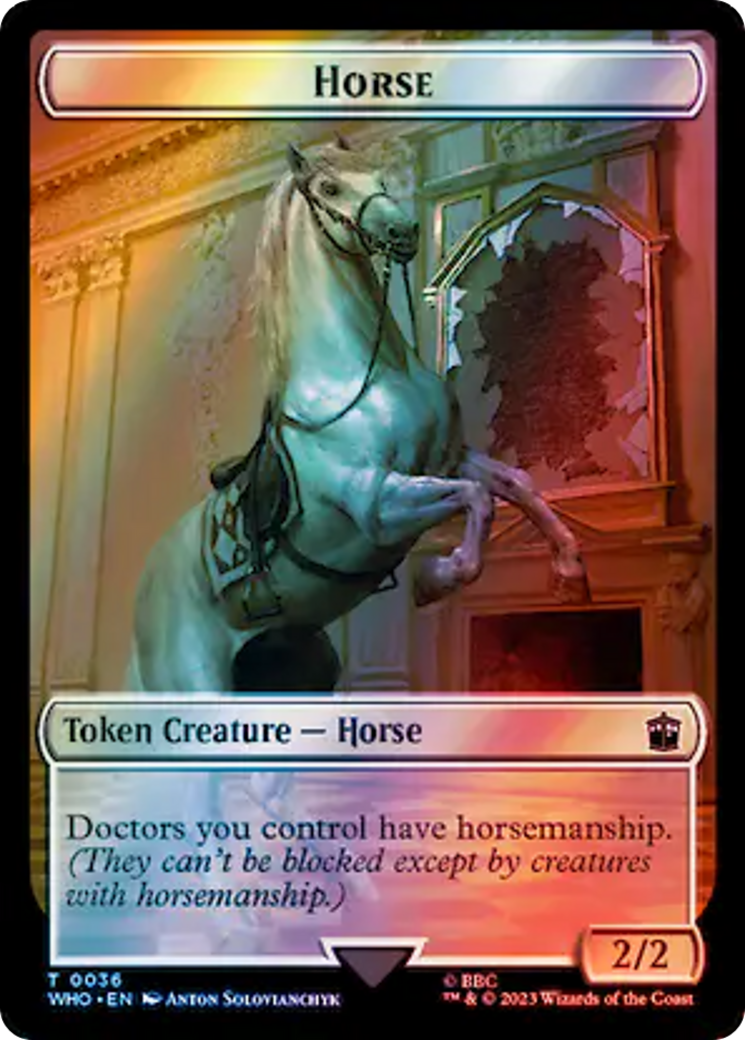 Horse // Food (0057) Double-Sided Token (Surge Foil) [Doctor Who Tokens] | Tables and Towers