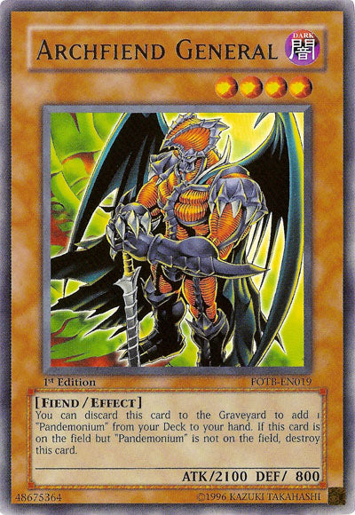 Archfiend General [FOTB-EN019] Rare | Tables and Towers