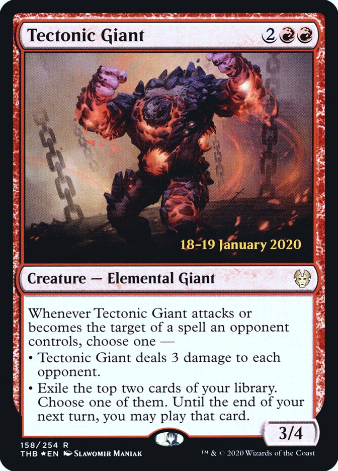 Tectonic Giant [Theros Beyond Death Prerelease Promos] | Tables and Towers