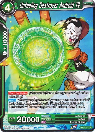 Unfeeling Destroyer Android 14 (BT3-071) [Cross Worlds] | Tables and Towers