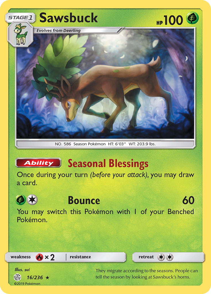 Sawsbuck (16/236) [Sun & Moon: Cosmic Eclipse] | Tables and Towers