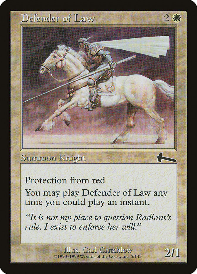 Defender of Law [Urza's Legacy] | Tables and Towers