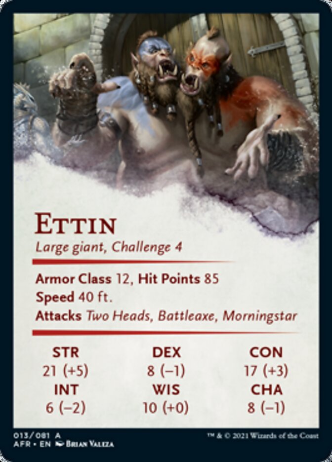 Ettin Art Card (Gold-Stamped Signature) [Dungeons & Dragons: Adventures in the Forgotten Realms Art Series] | Tables and Towers