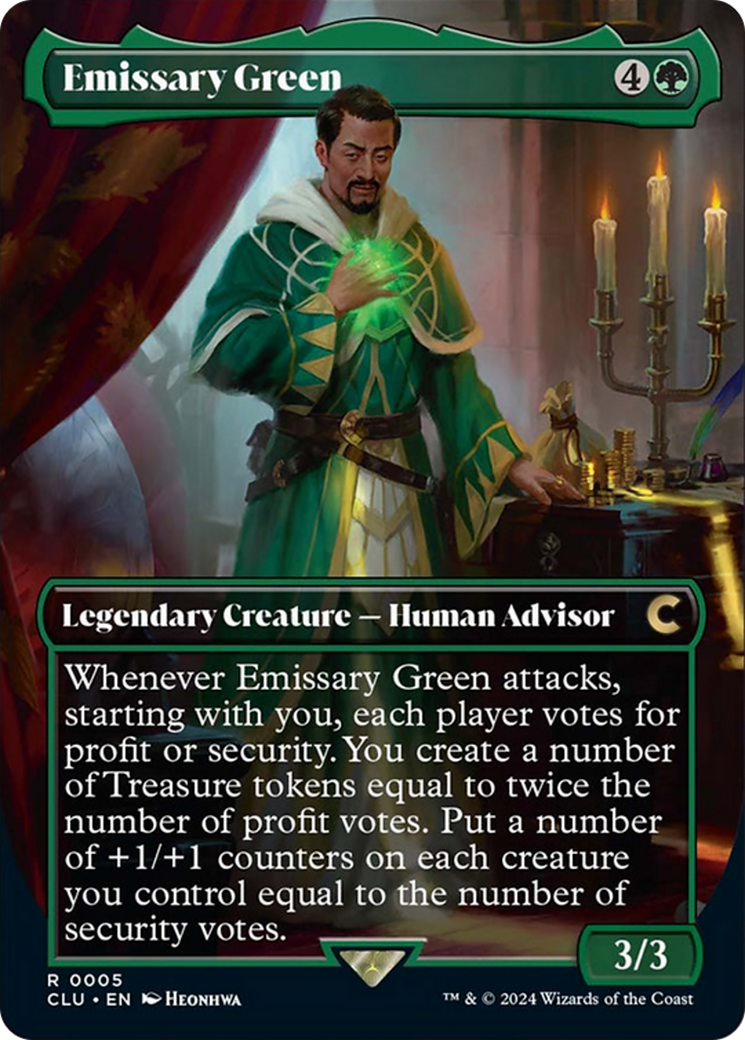 Emissary Green (Borderless) [Ravnica: Clue Edition] | Tables and Towers