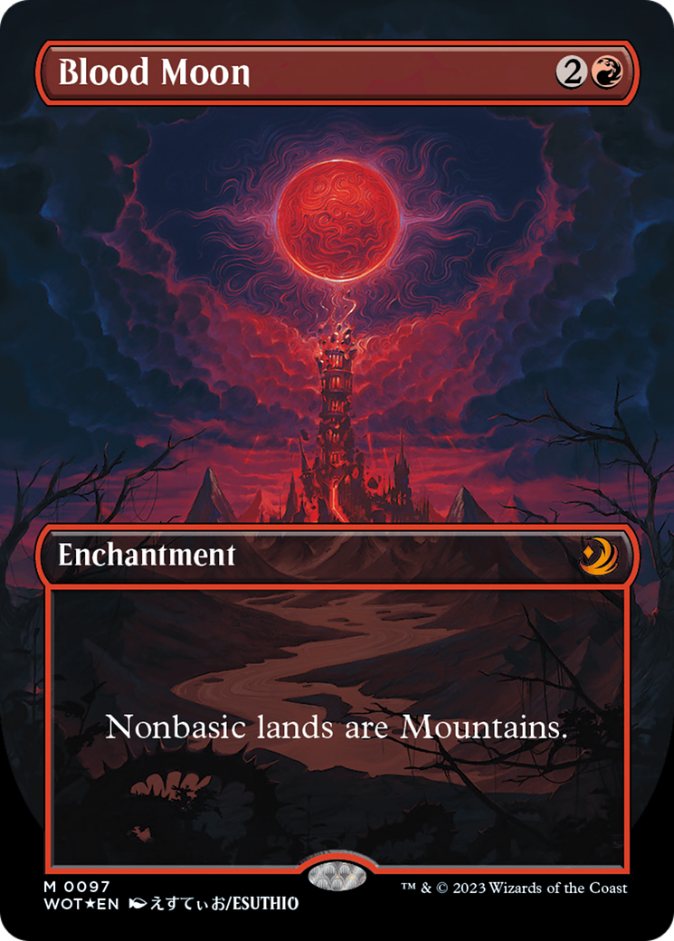 Blood Moon (Anime Borderless) (Confetti Foil) [Wilds of Eldraine: Enchanting Tales] | Tables and Towers