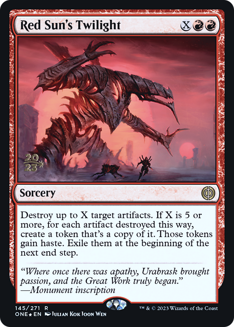 Red Sun's Twilight [Phyrexia: All Will Be One Prerelease Promos] | Tables and Towers