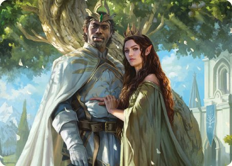 Aragorn and Arwen, Wed Art Card [The Lord of the Rings: Tales of Middle-earth Art Series] | Tables and Towers