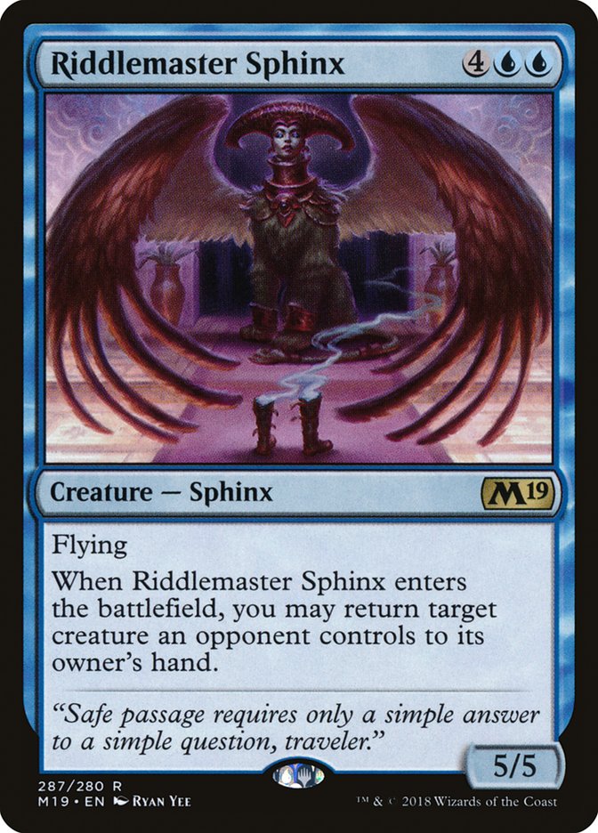 Riddlemaster Sphinx [Core Set 2019] | Tables and Towers