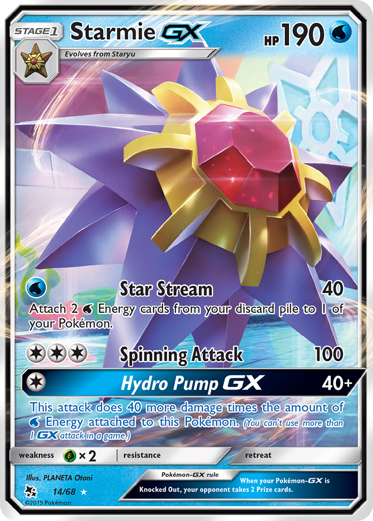 Starmie GX (14/68) [Sun & Moon: Hidden Fates] | Tables and Towers