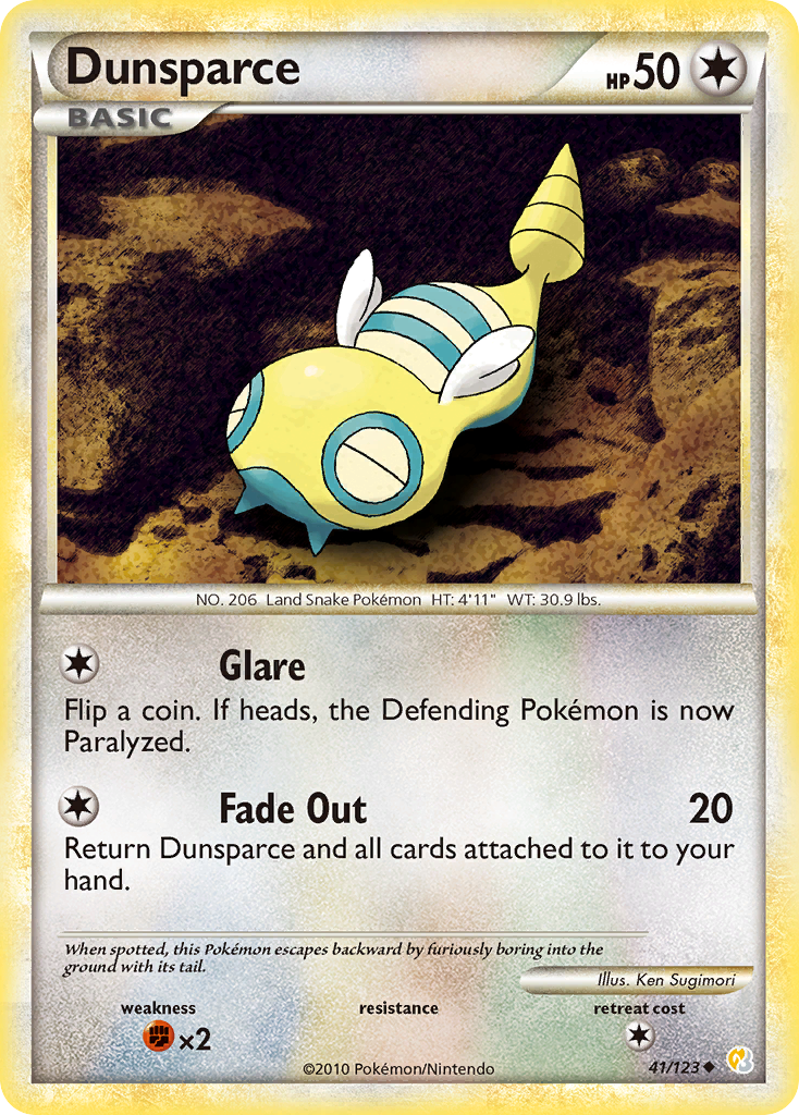 Dunsparce (41/123) [HeartGold & SoulSilver: Base Set] | Tables and Towers