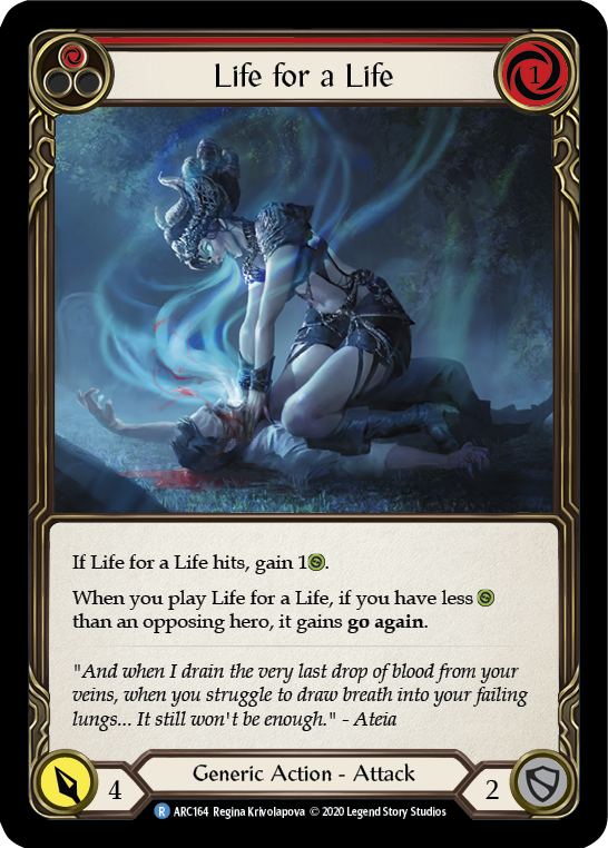 Life for a Life (Red) [U-ARC164] (Arcane Rising Unlimited)  Unlimited Rainbow Foil | Tables and Towers