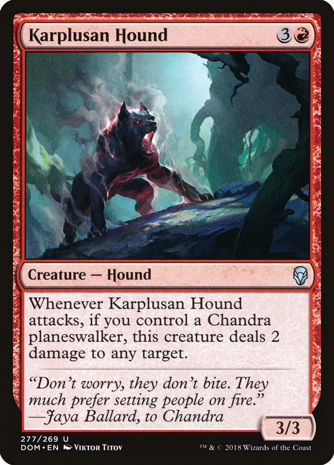 Karplusan Hound [Dominaria] | Tables and Towers