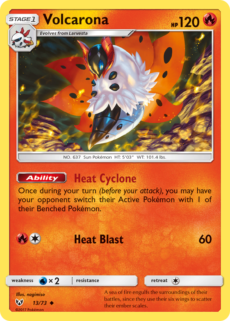 Volcarona (13/73) [Sun & Moon: Shining Legends] | Tables and Towers