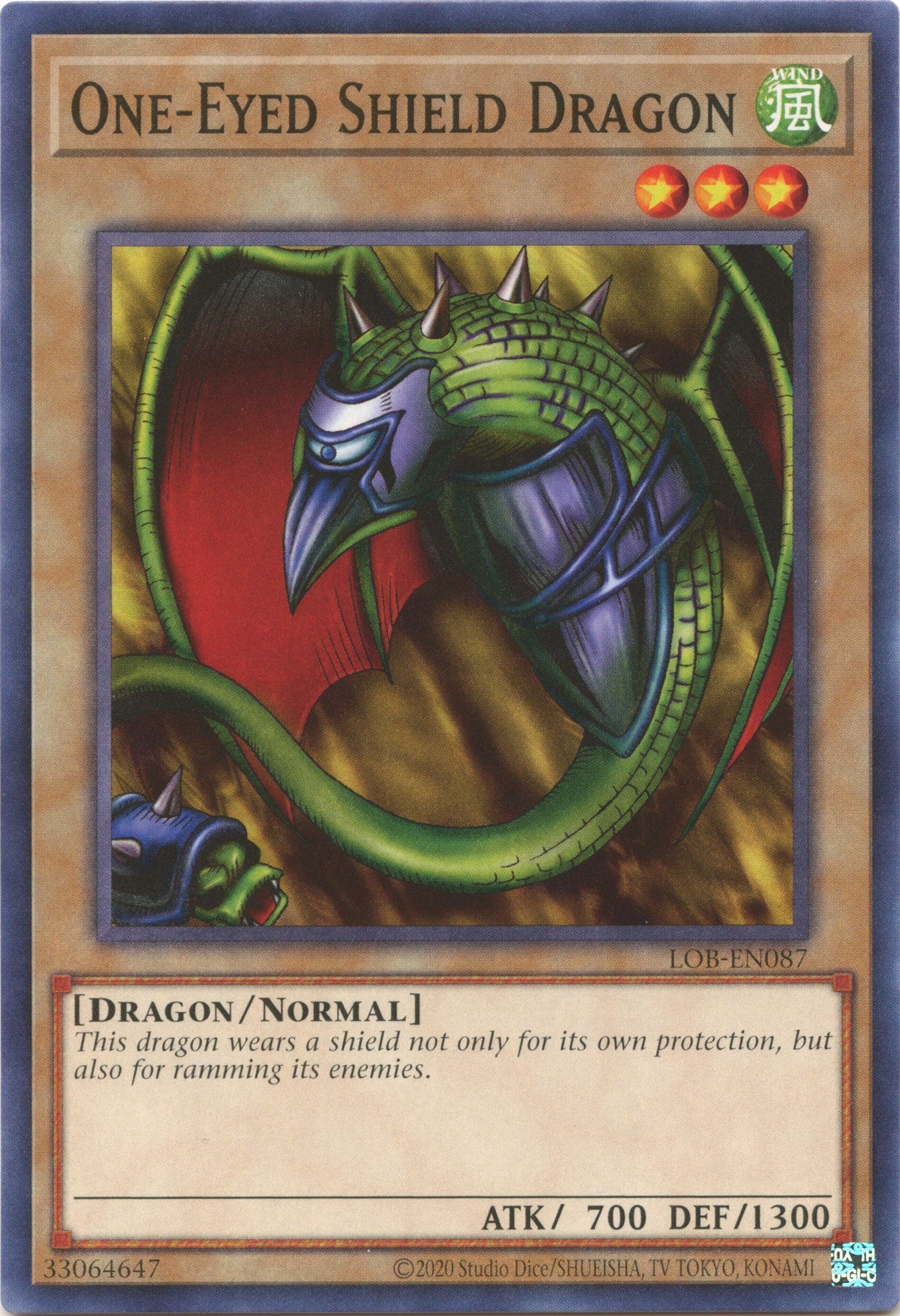 One-Eyed Shield Dragon (25th Anniversary) [LOB-EN087] Common | Tables and Towers